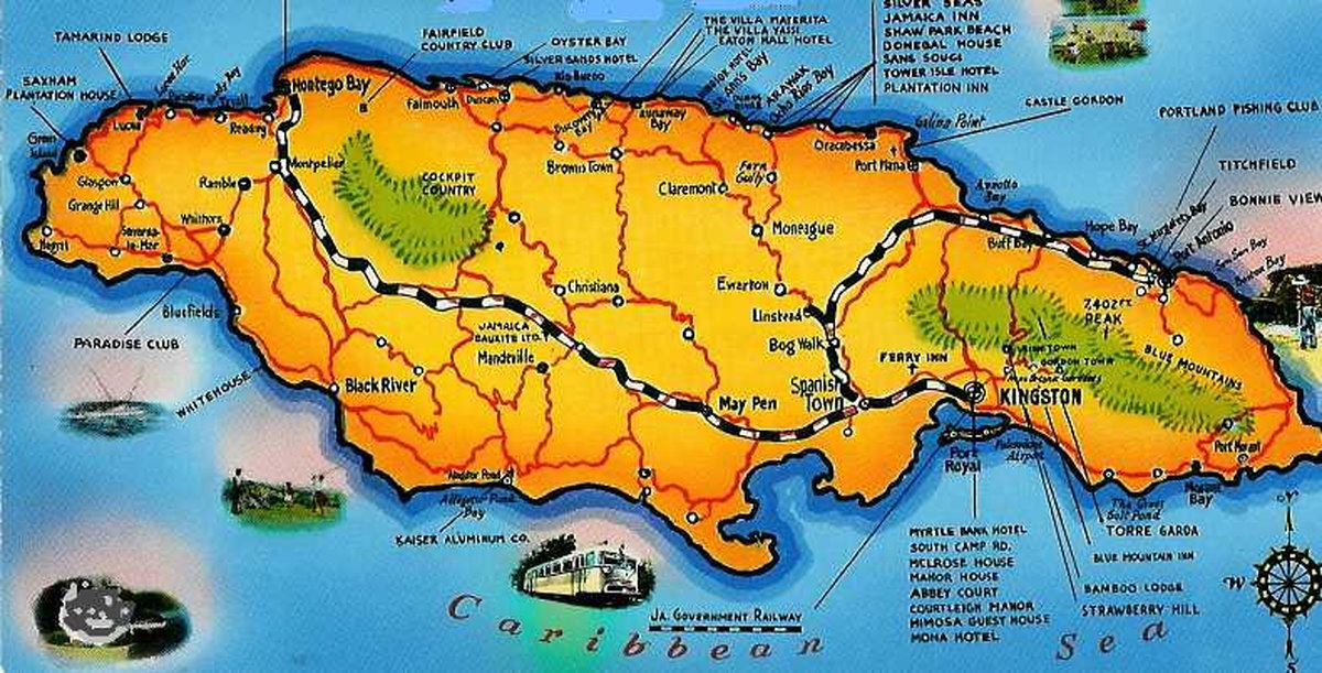 jamaica karta Långresan 1958   1959 av Dan Frostberg   Kingston Jamaica jamaica karta