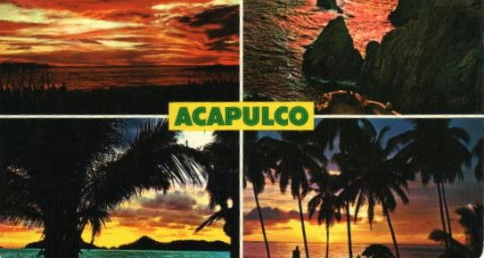 Vykort från Acapulco som besöktes mellan San Diego och Galapagos.