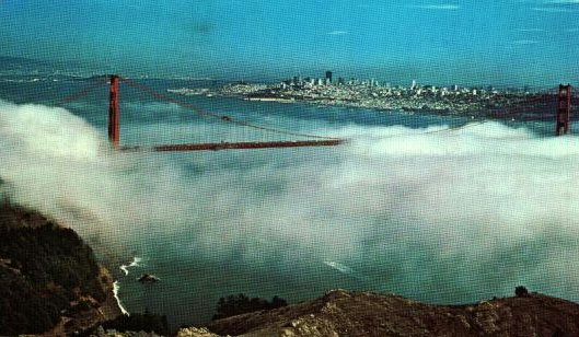 "Det var lite spöklikt när vi gick under Golden Gate för den låg inhöljd i en på sina håll mycket tät dimma"