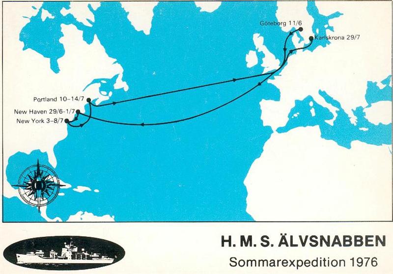 Karta över sommarresan 1976